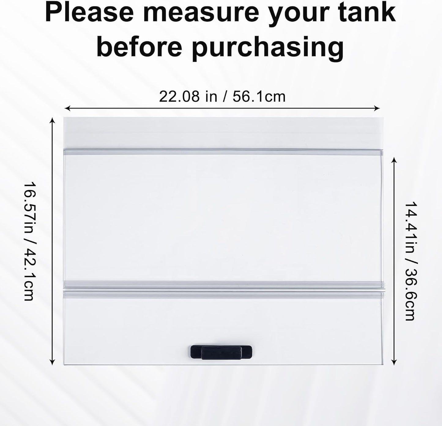 2PCS Set Clear Tempered Glass Canopy,75/90/110 Gallon Aquarium Fish Tank Hoods for Aqueon (22.08x16.57x 0.16in Each Piece)