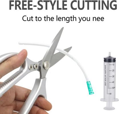 9-Piece Puppy Tube Feeding Kit – Includes 5 Feeding Tubes, 3 Syringes (10ml, 30ml, 60ml) & 1 Bulb Syringe – Ideal for Small Pets, Kittens, Lambs & Whelping Care