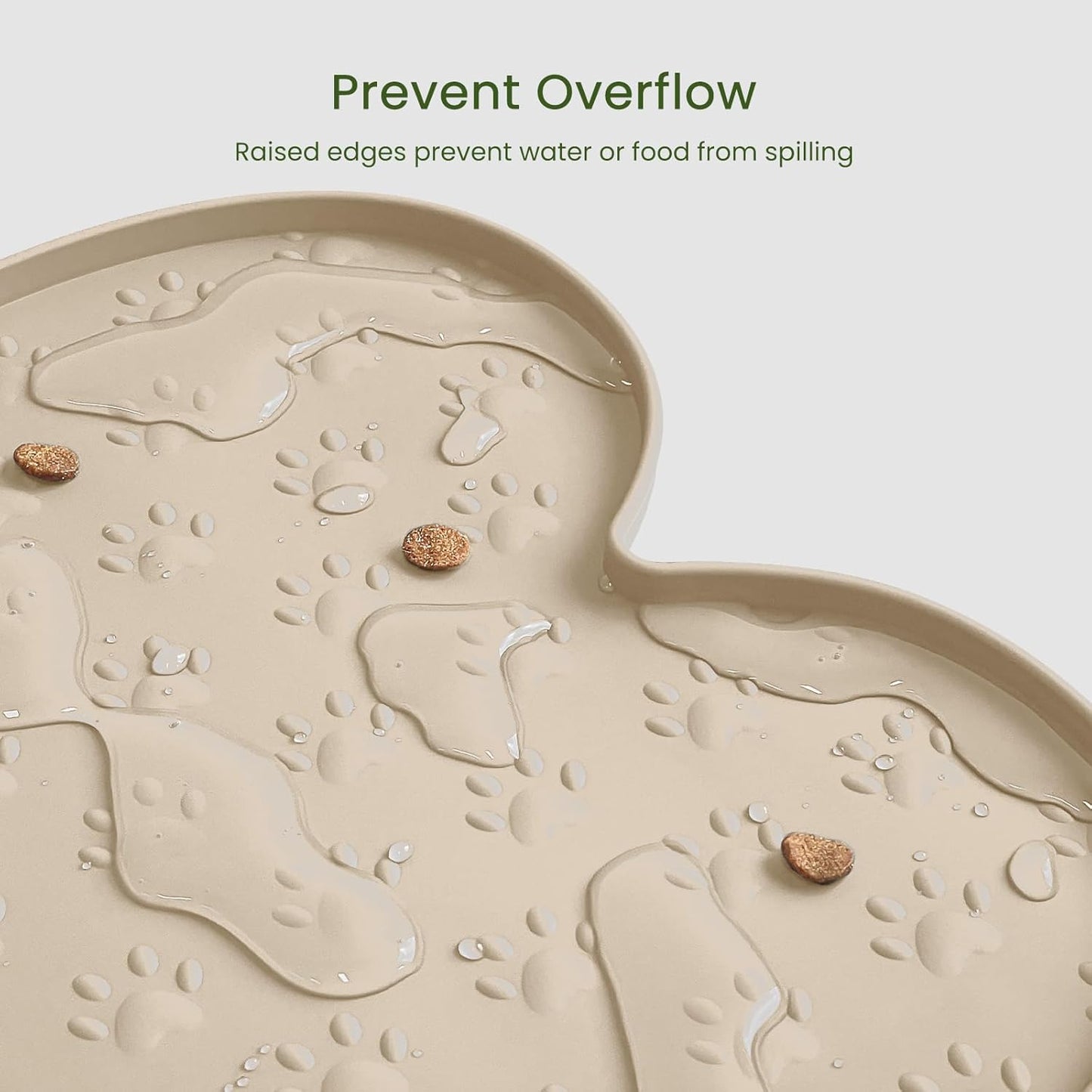 Dog Food Mat Anti-Slip Silicone Dog Bowl Mat Thicker Pet Placemat Waterproof Cat Feeder Pad with Raised Edge Puppy Kitten Feeding Mats Suitable Small Medium-Sized Dogs Cats Eating Tray