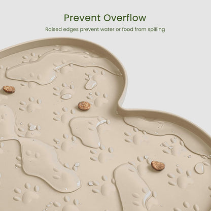 Dog Food Mat Anti-Slip Silicone Dog Bowl Mat Thicker Pet Placemat Waterproof Cat Feeder Pad with Raised Edge Puppy Kitten Feeding Mats Suitable Small Medium-Sized Dogs Cats Eating Tray