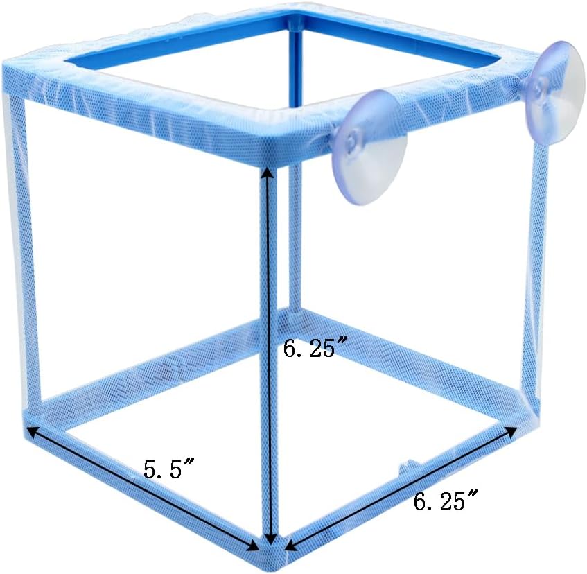 AQUANEAT Fish Tank Breeder 2 pcs Small Mesh Net Fry Saver Aquarium Spawn Hatchery Isolation with Suction Cups