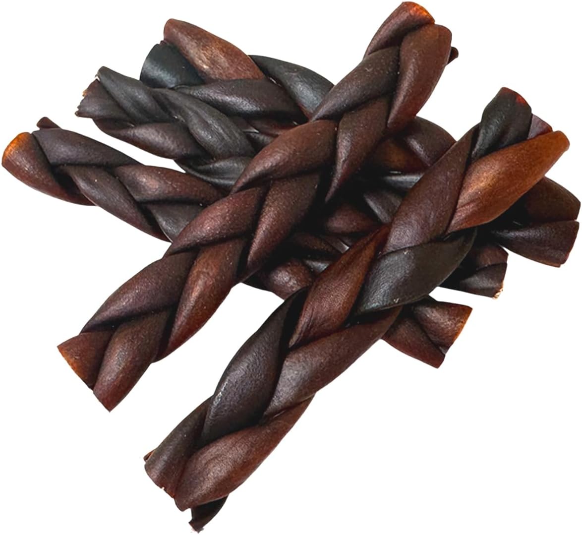 Braided Collagen Sticks for Medium & Large Dogs, 5-6 Inch Beef Collagen Dog Chews Long Lasting, Dog Treats for Aggressive Chewers & Bully Stick Alternative