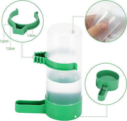 Bird Water Dispenser for Cage, 4pcs Water Bowl 140ml Automatic No Mess Gravity Feeder Watering Supplies for Pet Parrot, Parakeets, Cockatiel, Budgie Lovebirds and Other Birds