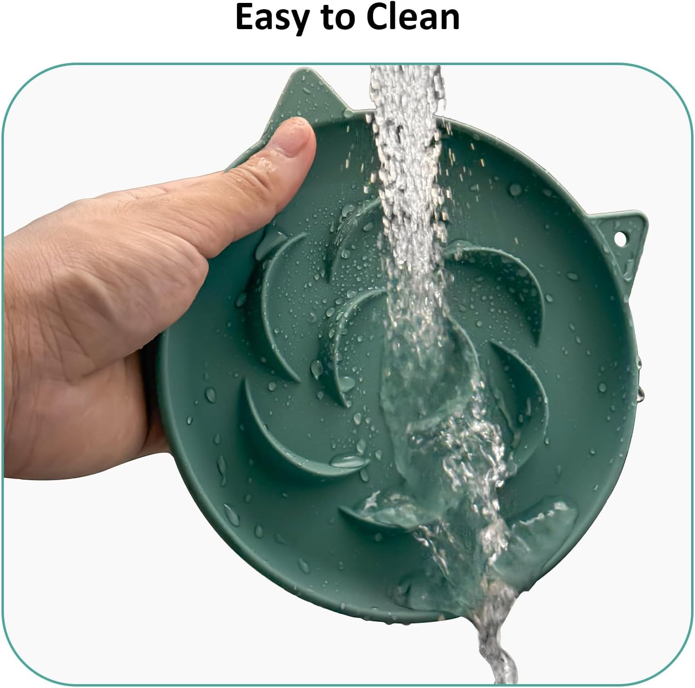 Slow Feeder Cat Bowl 2 Packs, Durable Anti-Gulping Cat Food Bowl for Healthy Digestion, Easy to Clean for Wet/Dry Food (Green+Yellow)