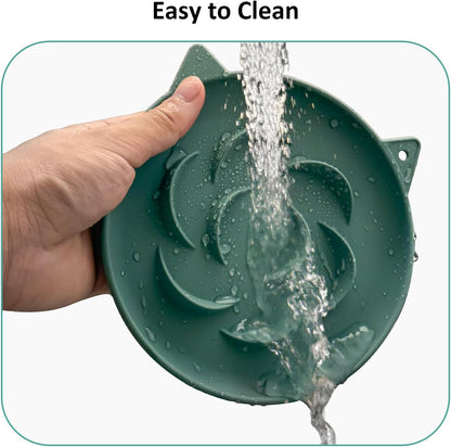 Slow Feeder Cat Bowl 2 Packs, Durable Anti-Gulping Cat Food Bowl for Healthy Digestion, Easy to Clean for Wet/Dry Food (Green+Yellow)