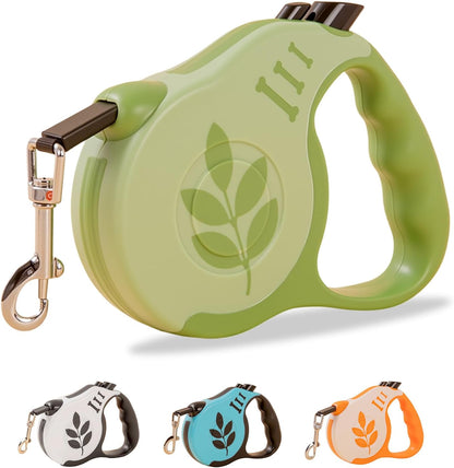 Retractable Dog Leash with Non-Slip Handle, 10 FT Automatic Telescopic Tractor with Atuo Locking Botton，Durable Pet Tape for Small and Medium-Sized Dogs Green