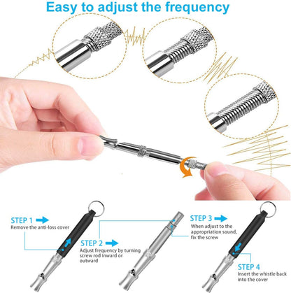 2 Pack Dog Whistle, Dog Whistle to Stop Barking Neighbors Dog, Adjustable Ultrasonic Silent Dog Whistle, Professional Recall Dog Training Whistles, with Lanyard (BD Dog Whistle)