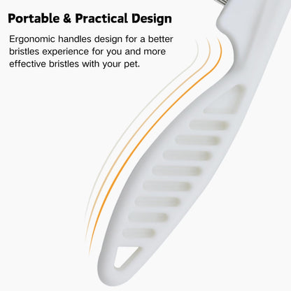 Stainless Steel Rounded Teeth Grooming Comb for Small Pets - Massage and Cleaning Tool for Chinchillas, Ferrets, Guinea Pigs, Rabbits (2 Pack, White)