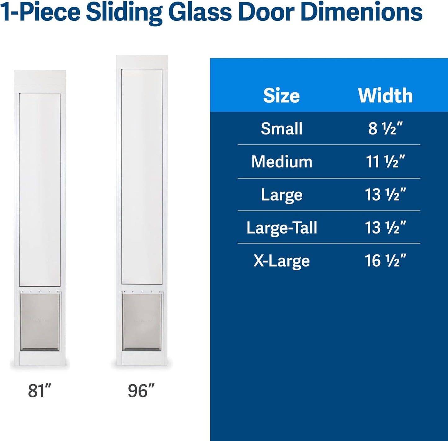 PetSafe Sliding Glass Pet Door - No-Cut DIY Install Doggy Door for Renters - Aluminum Frame - Adjustable Height 75 7/8" to 80 11/16" - Ideal for Large Dogs Up to 100 lb - White