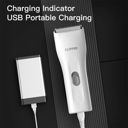 Prowerful Home Professional Dog Grooming Kit Clipper Low Noise USB Rechargeable Gifts for Dog Cat White,TS006