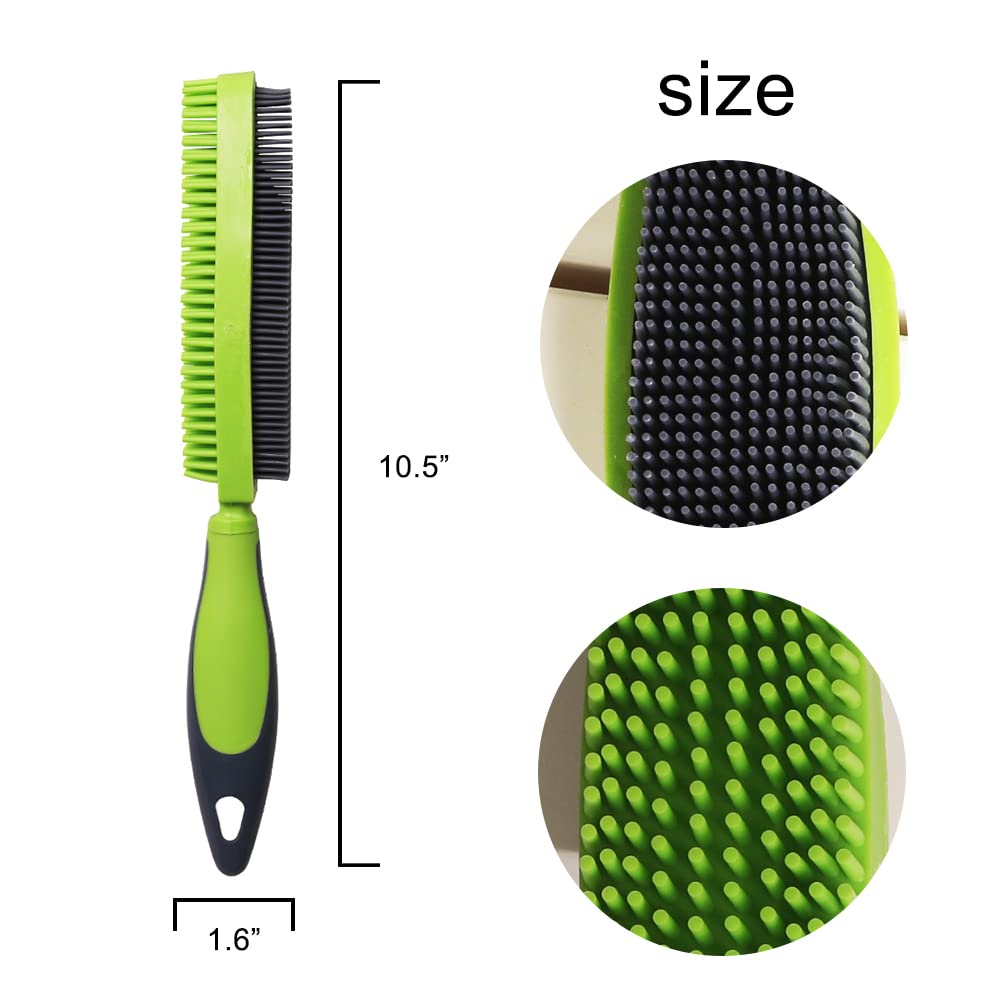 Rubber Pet Hair Removal Brush for Couch Clothes Dog Cat Pet Hair Carpet, Also Used as Dog Cat Bath Brush with Massage Effect