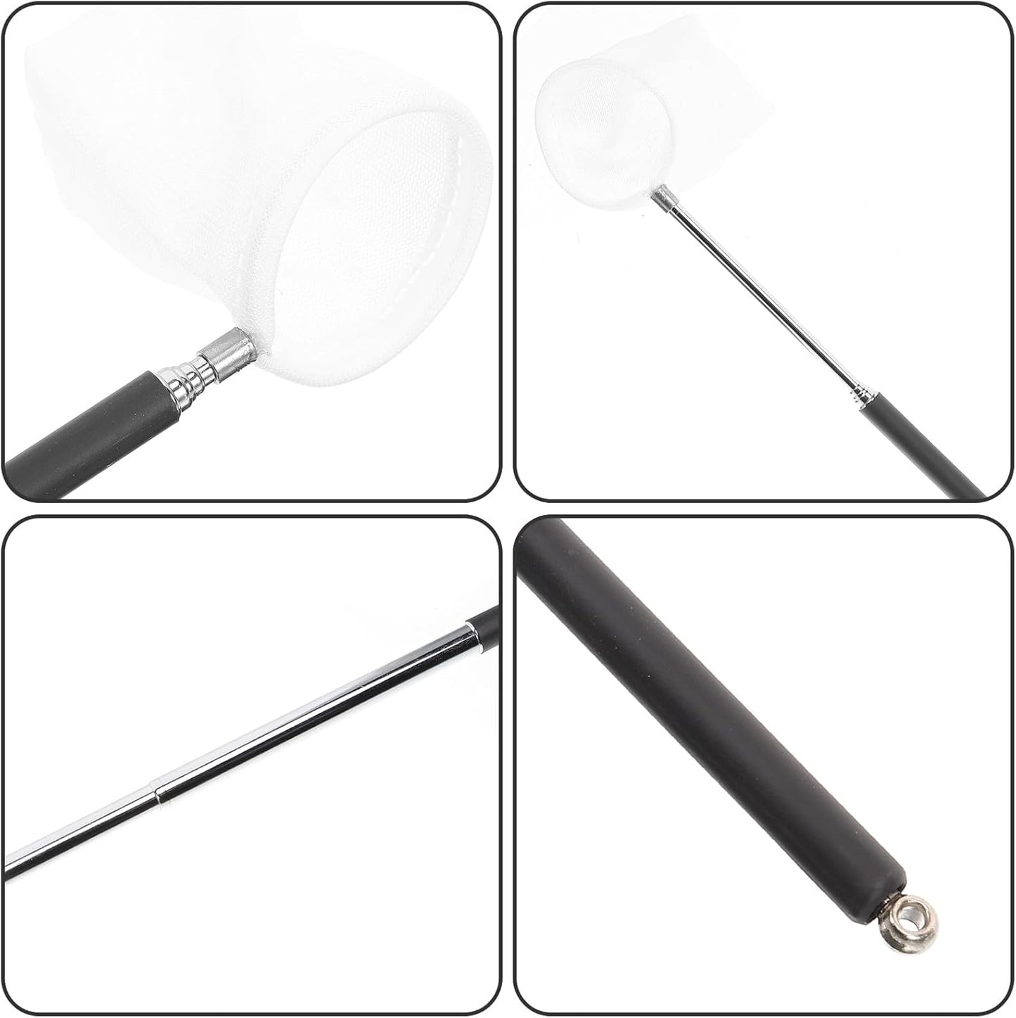 Kisangel Small Aquarium Shrimp Net Retractable Fine Mesh Fish Tank Net 3D Round for Pond and Creek Fishing