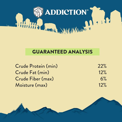 Addiction Steakhouse Beef & Zucchini Air-Dried Grain-Free Dog Food – Complete Meal or Topper with Natural Ingredients for Digestive and Skin & Coat Health, 2lb - 2 Packs