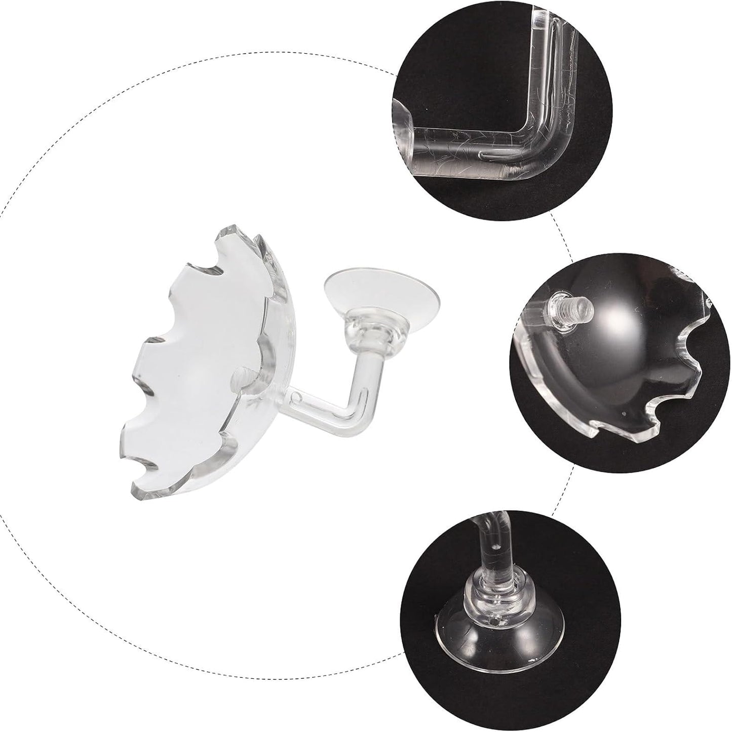 Luxshiny 2Pcs Shrimp Feeding Dish Fish Tank Feeder Bowl with Suction Cup Acrylic Aquarium Supplies for Reptiles and Aquatic Pets