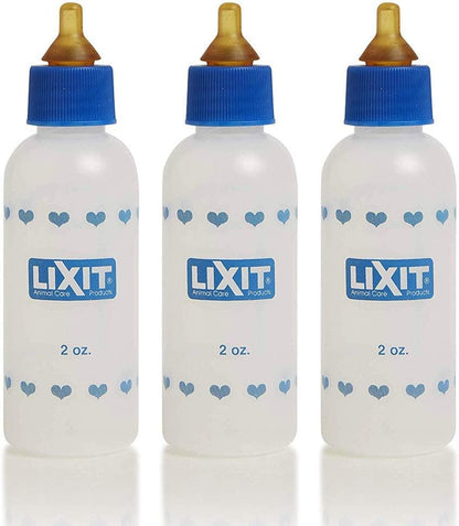 Lixit 2oz Nursing Bottle for Kittens Small Puppies, and Small Animals (2oz, Pack of 3)