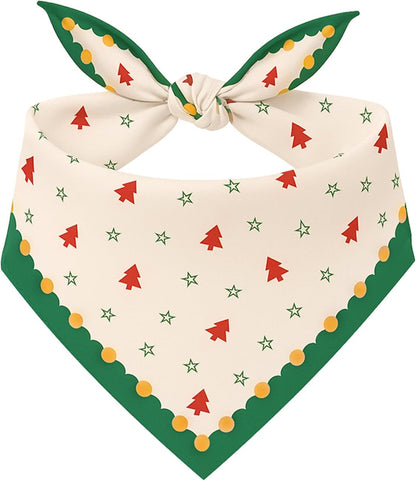 Adjustable Christmas Dog Bandana, Festive Pet Outfit Washable for Small to Medium Dogs & Cats