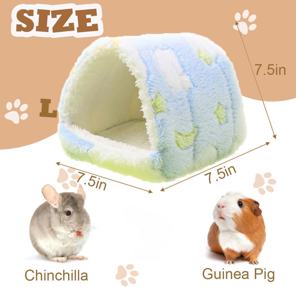 Meow&Woof Hamster Bed, 2 Pack Guinea Pig Houses, Washable Small Animal Beds, Fleece Sugar Glider House, Hedgehog Cage Accessories, Hideaway for Hedgehog Chinchilla Rat