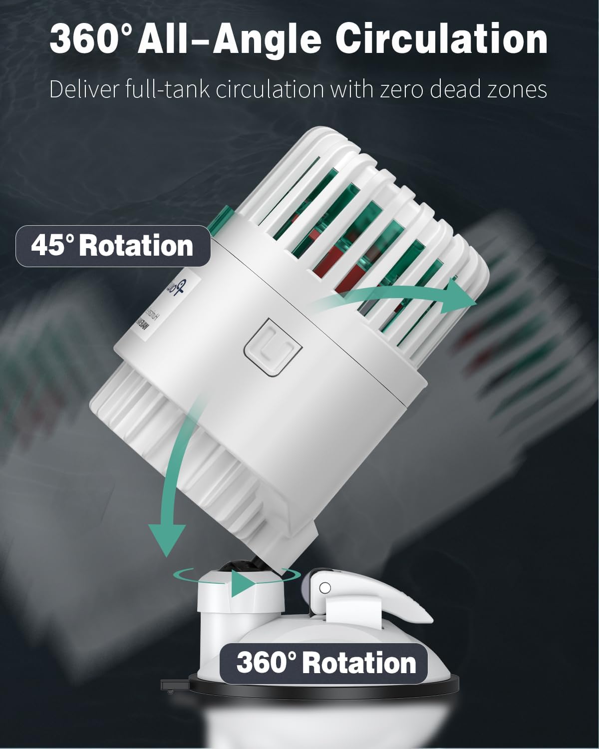Pawfly Wave Maker for Aquarium, 1300 GPH Aquarium Powerhead, Quiet Submersible Wavemaker for 25-100 Gallon Fish Tanks, Water Circulation Pump with Strong Suction Cup Base