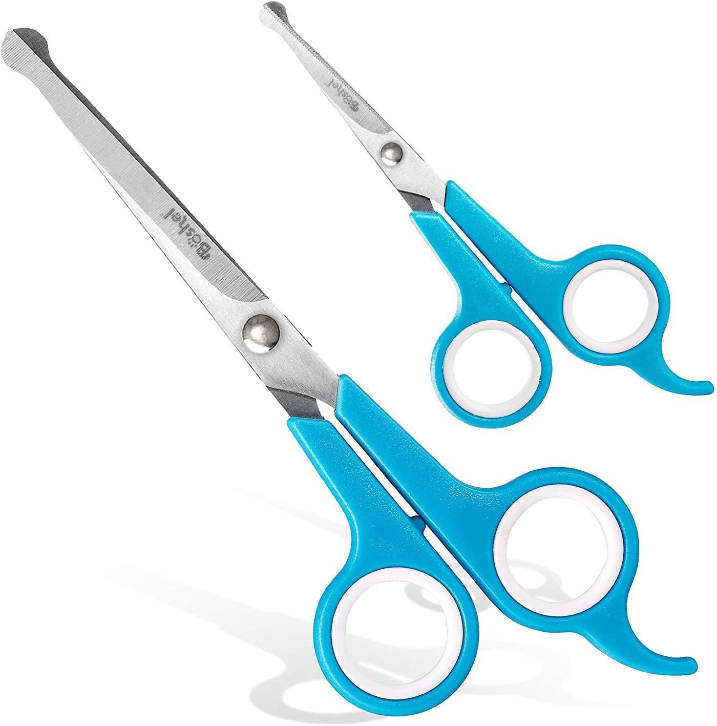 Boshel Razor-Sharp Stainless Steel Dog Grooming Scissors for Grooming Professionals at Home with Rounded Safety Tips, 2 Pack