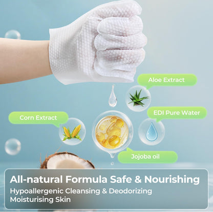 Pet Grooming Glove Wipes, 6-Pack (Individually Wrapped) - Disposable & Rinse-Free for Dogs and Cats, Unscented & Hypoallergenic - Thickened, Moisture-Rich Wipes for Cleaning, Deodorizing & Travel