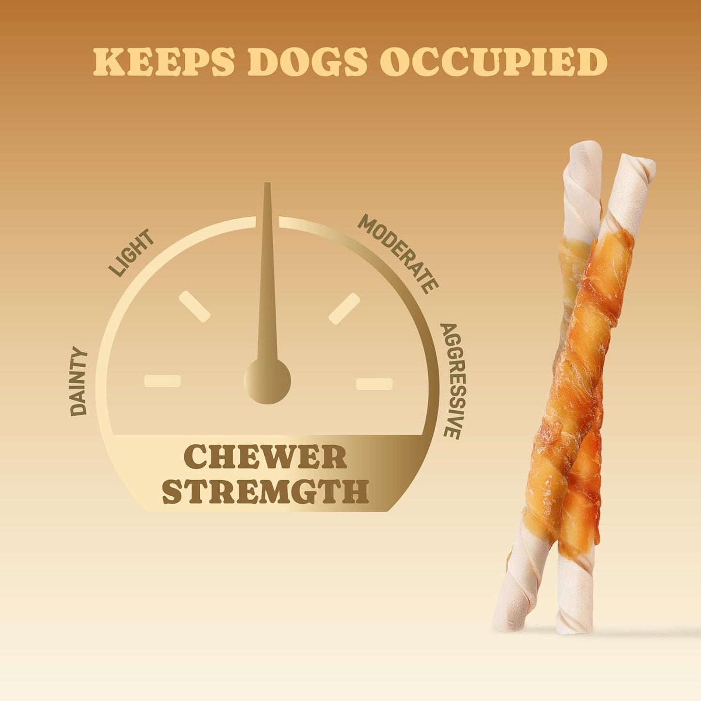 Chicken Wrapped Rawhide Sticks Dog Treats,Long-Lasting Chews with Real Chicken,Low Odor & High Protein Dog Snacks for Small Dogs & Puppies,5-Inch, 30 Count