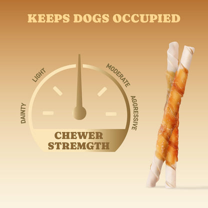 Chicken Wrapped Rawhide Sticks Dog Treats,Long-Lasting Chews with Real Chicken,Low Odor & High Protein Dog Snacks for Small Dogs & Puppies,5-Inch, 30 Count