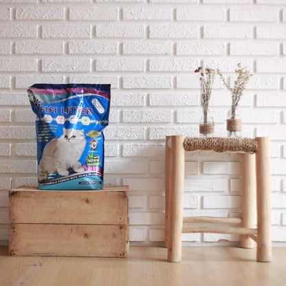 FIFI Litter®15-lbs. 99.9% Dust-Free, Non-Tracking,All Natural,Premium Multi-Cat Formula,Bentonite/Carbon/Silica, Hypoallergenic,Quick Clumping, Odor Control, Super Absorbent, Unscented.