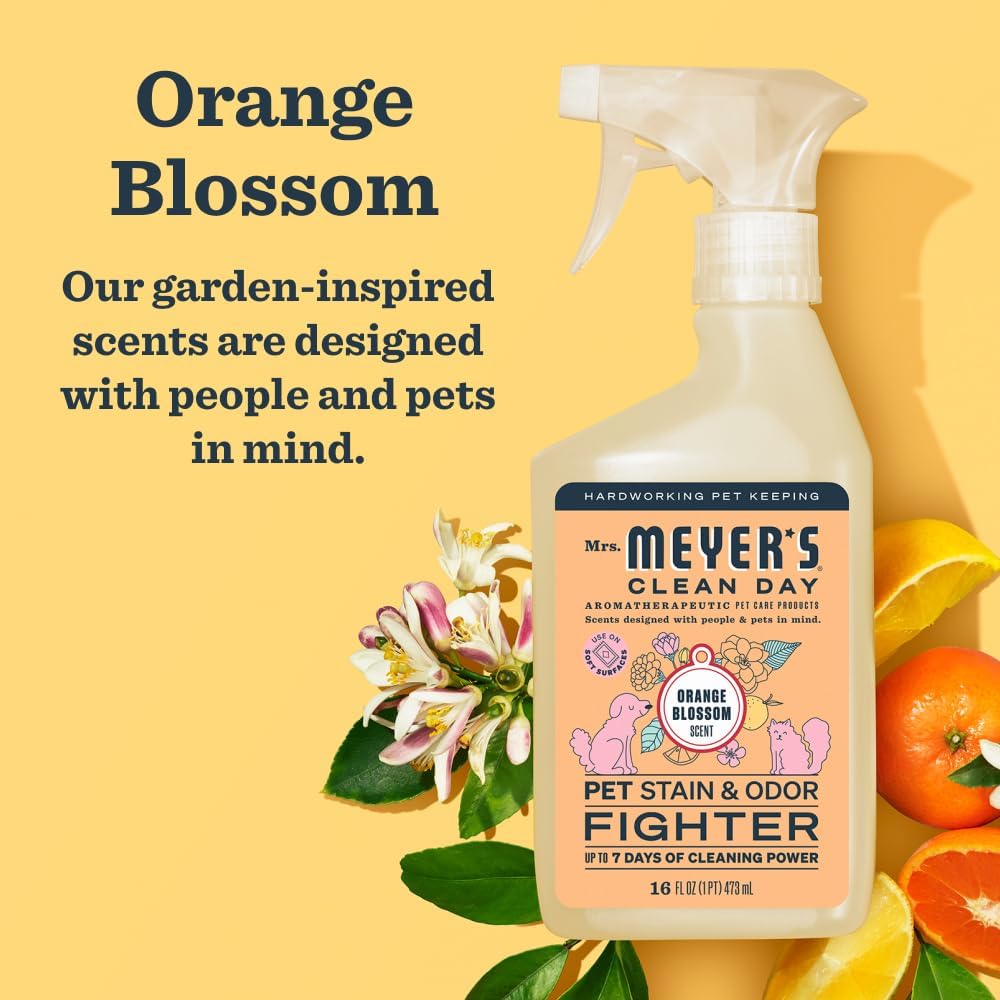 Mrs. MEYER'S CLEAN DAY Pet Stain & Odor Fighter, Orange Blossom Scent, 16oz