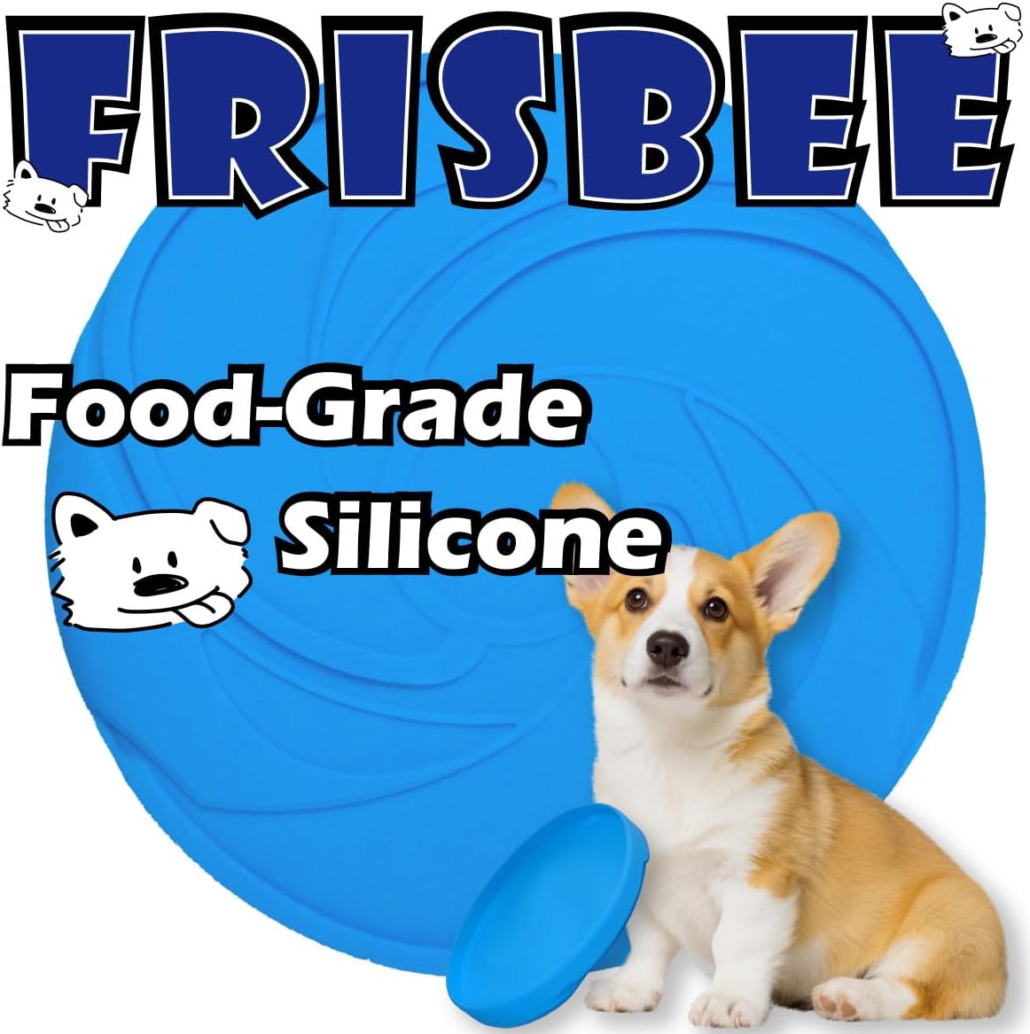 AMAZING TOYZ Dog Flying Discs, 2 Pack Dog Frisbee Toys, Soft Rubber Interactive Fetch Toy for Small Medium Large Dogs - Safe for Teeth & Aggressive Chewers, 7.87 Inch