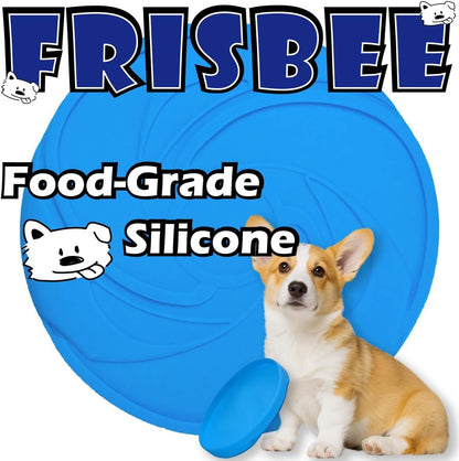 AMAZING TOYZ Dog Flying Discs, 2 Pack Dog Frisbee Toys, Soft Rubber Interactive Fetch Toy for Small Medium Large Dogs - Safe for Teeth & Aggressive Chewers, 7.87 Inch