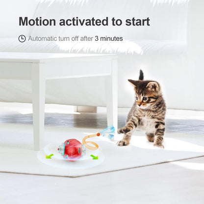 Interactive Cat Toys for Indoor Cats,The 3rd Generation Agile Moving Cat Ball with Elastic Mesh Tail,Automatic Kitten Toys for Bored Indoor Cats,Motion Activated(Silicone Ball)
