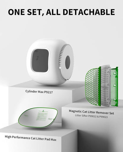 PETKIT Replaced Upgrade Leakproof Cylinder for PuraMax 2/PuraMax Automatic Cat Litter Box, Include Magnetic Litter Remover and Litter Sifter, Litter Pad Max