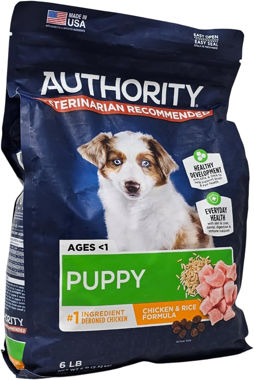 Authority Puppy Chicken and Rice Dry Dog Food, 6 Pound Bag