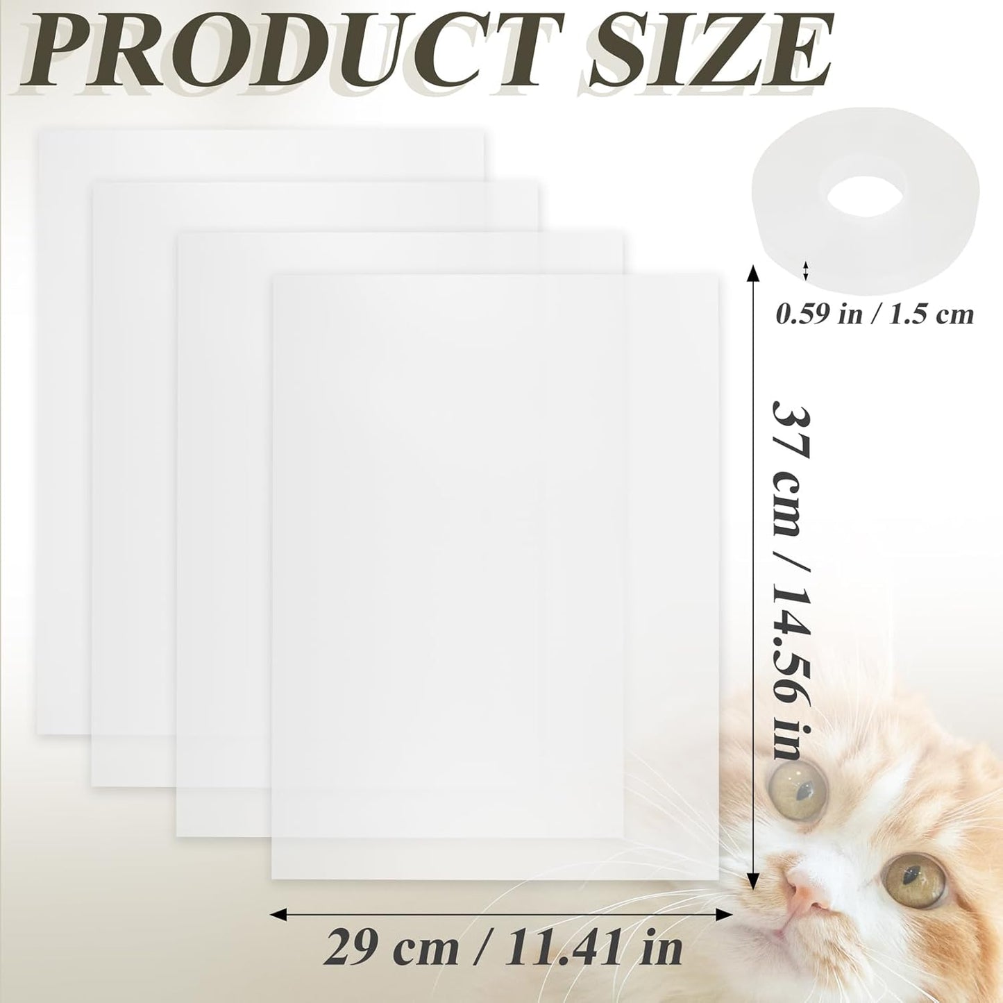 4 Pack Cat Litter Box Pee Shields Transparent Shield Box Splash Guard Urine Splash Guard for Easy Cleaning for Open Top Litter Pan, 14.5×11.5 Inch, Litter Box Not Included