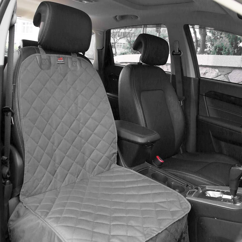 HONEST OUTFITTERS Dog Car Seat Covers, Pet Front Cover for Cars, Trucks, and Suv's - Waterproof & Nonslip Dog Seat Cover(Gray)