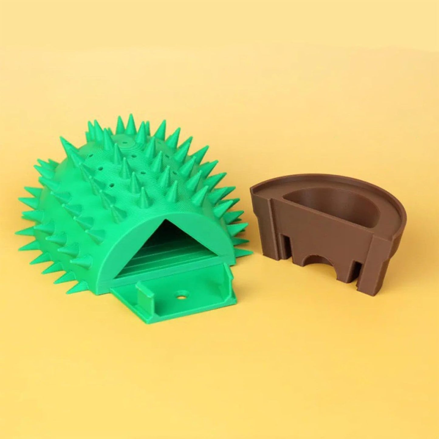 PetPhindU Cat Face Scratchers Self Groomer for Clawing, Stretching, and Grooming Built-in Catnip Compartment Wall Mounted Corner Brush (Green,One Size)