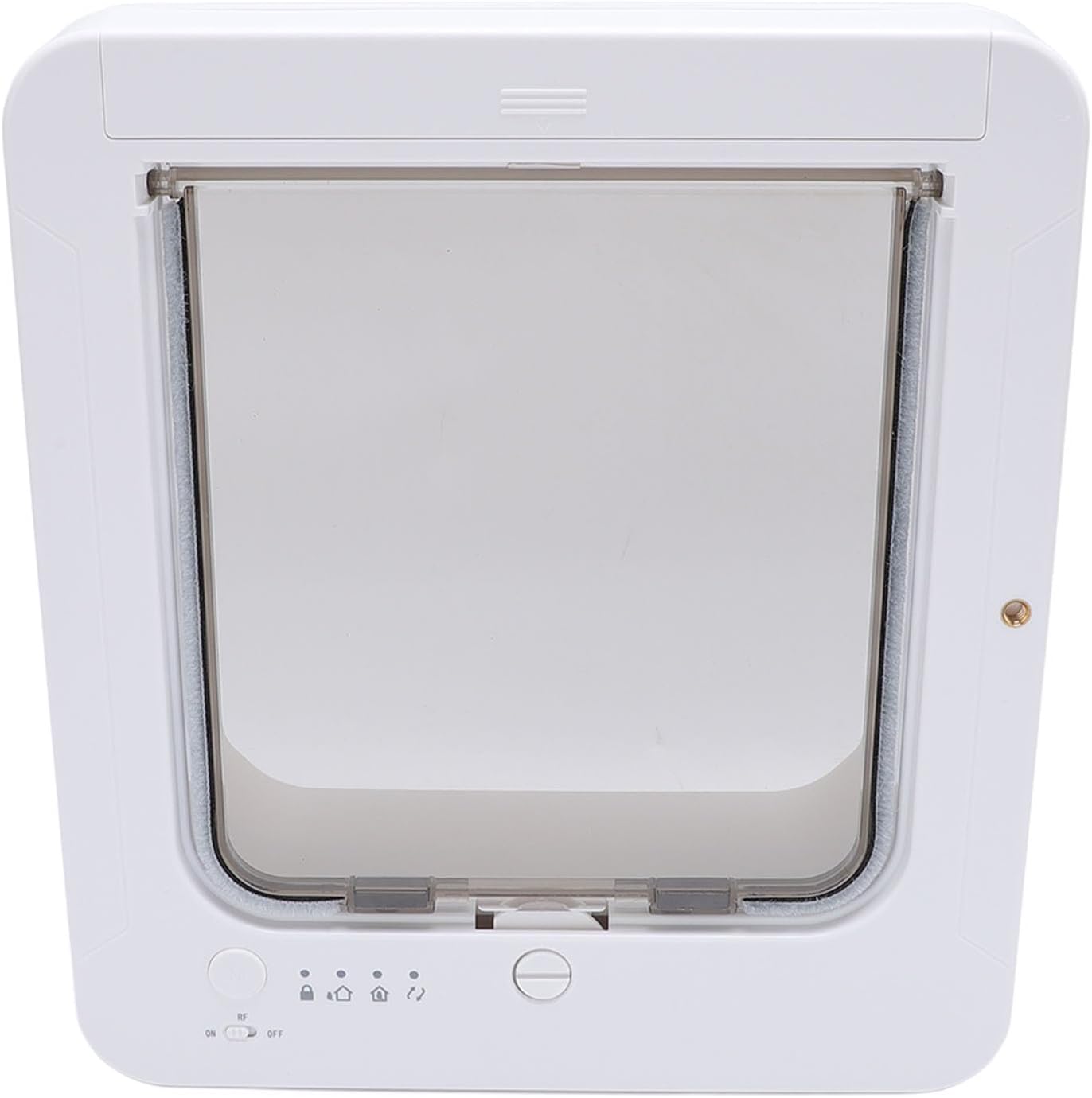 Smart Dog Door, Auto Sensing Pet Door Weatherproof 210mAh Battery for Home (White + Remote Control)