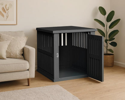 42 Inch Dog Crate Furniture Lockable Dog Kennel Indoor for Large Dogs and Medium Heavy Duty Pet Crate Decorative Pet Cage End Table, Black