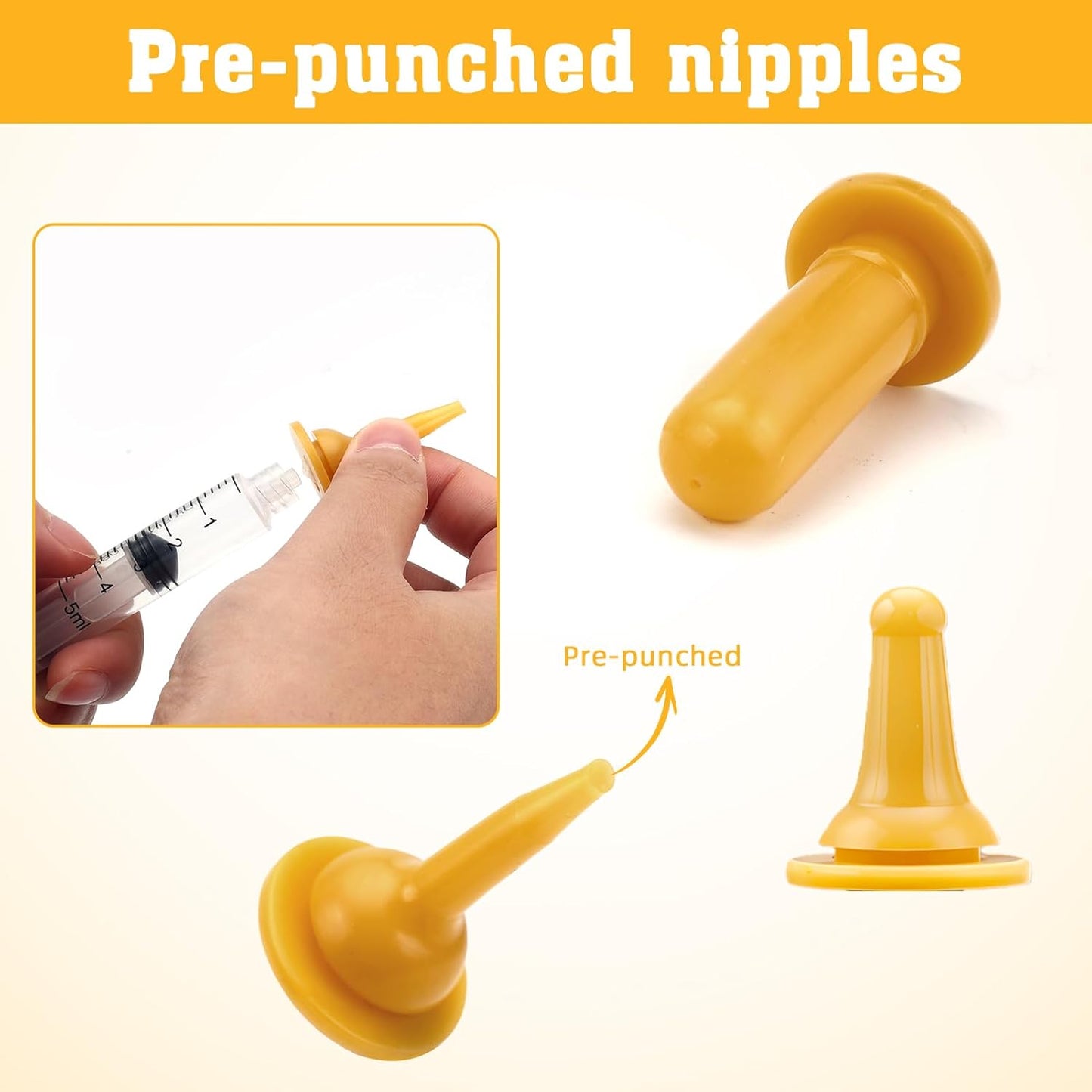 Zkptops Kitten Bottle Feeding Kit with Silicone Nipples Syringe Milk Replacement Feeding Tools for Newborn Kittens Puppies Rabbits Small Animals Pet Nursing Kit with Feeding Supplies Cleaning Brushes