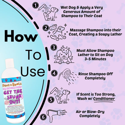 Skunk Odor Remover, #1 Most Effective & Safest Formula Available. Shampoo Guranteed to Get The Skunk Out! 100% Natural, Non-Toxic, Safe to Use on Dogs/Cats, Clothing, Furniture, Even You!
