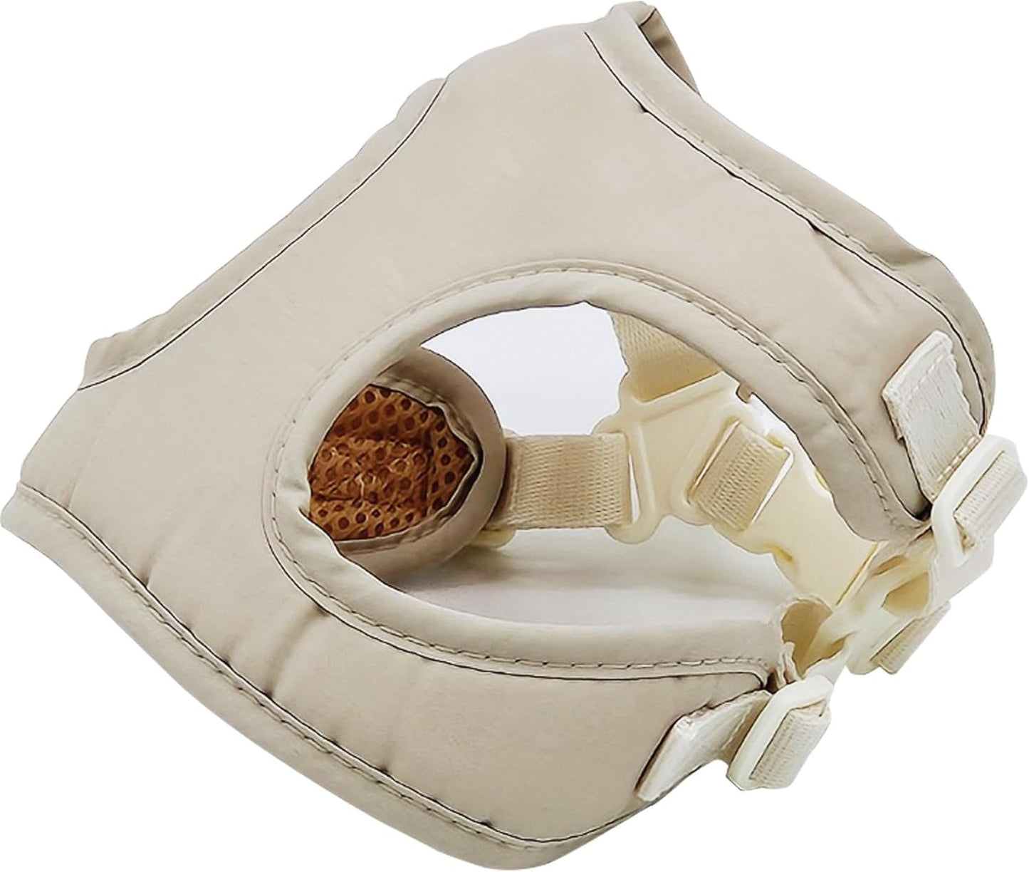 Small Dog Harness – Adjustable Soft Cotton & Breathable Mesh Pet Vest, Comfortable No-Pull Design with Stainless Steel D-Ring for Walking and Training (Beige, Small)