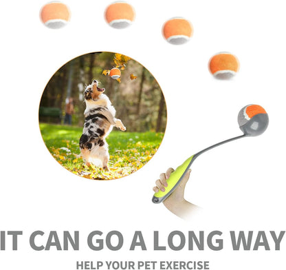 PAWISE Dog Ball Launcher for Small & Medium Dogs, 12.2" Dogs Fetch Toy with 2.3" Tennis Balll, Portable Dog Tennis Ball Thrower for Indoor & Outdoor Play, Lightweight, Durable & Hands-Free Pick-Up