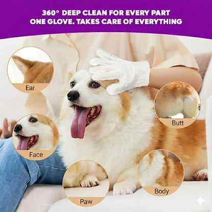 Almighty – Premium Pet Grooming Glove Wipes for Dogs & Cats | 20 Count | Instant Bath Cleaning Glove | Ultra-Thick, Hydrating & Nourishing | Deodorizing, Hypoallergenic, No-Rinse – Lavender Scent
