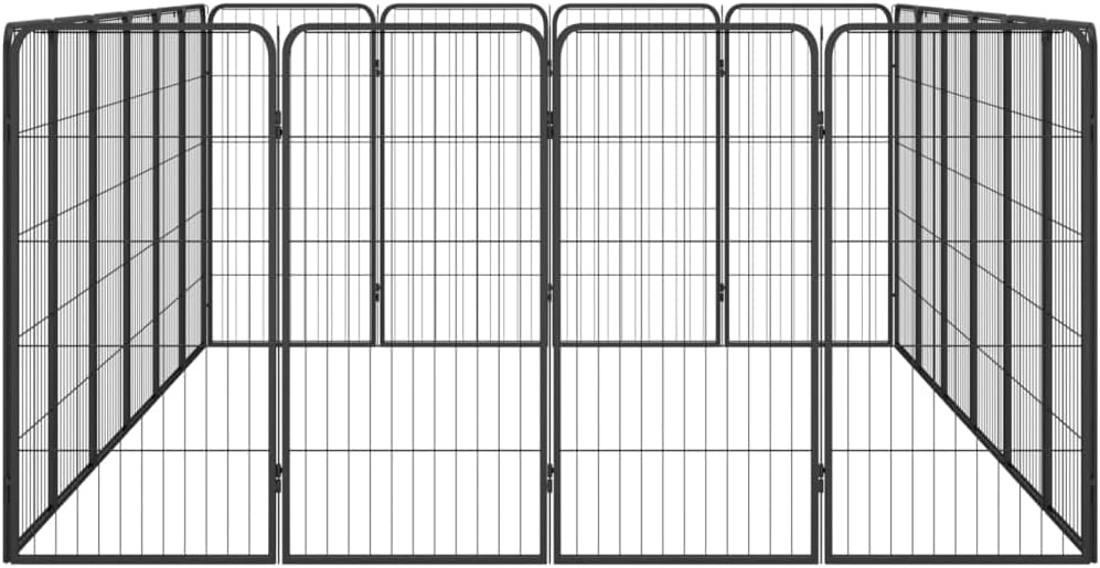 LUMILAND Durable and Spacious 20-Panel Dog Playpen, Powder-Coated Steel, for Safe Outdoor Exercise, Black
