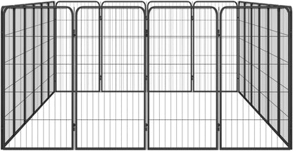 LUMILAND Durable and Spacious 20-Panel Dog Playpen, Powder-Coated Steel, for Safe Outdoor Exercise, Black