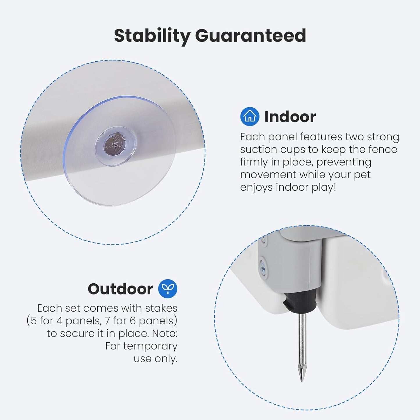 NEWBULIG Dog Playpen 4-Panel, 24IN Puppy Playpen, Stable Dog Play Pen Indoors/Outdoor with Secure Locking Door, Plastic Pet Fence for Small & Medium Dogs
