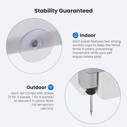 NEWBULIG Dog Playpen 4-Panel, 24IN Puppy Playpen, Stable Dog Play Pen Indoors/Outdoor with Secure Locking Door, Plastic Pet Fence for Small & Medium Dogs