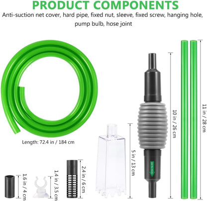 POPETPOP Aquarium Water Change, Fish Tank Vacuum Siphon Vacuum Cleaner for Gravel and Sand, Aquarium Manually Vacuum Gravel Cleaner