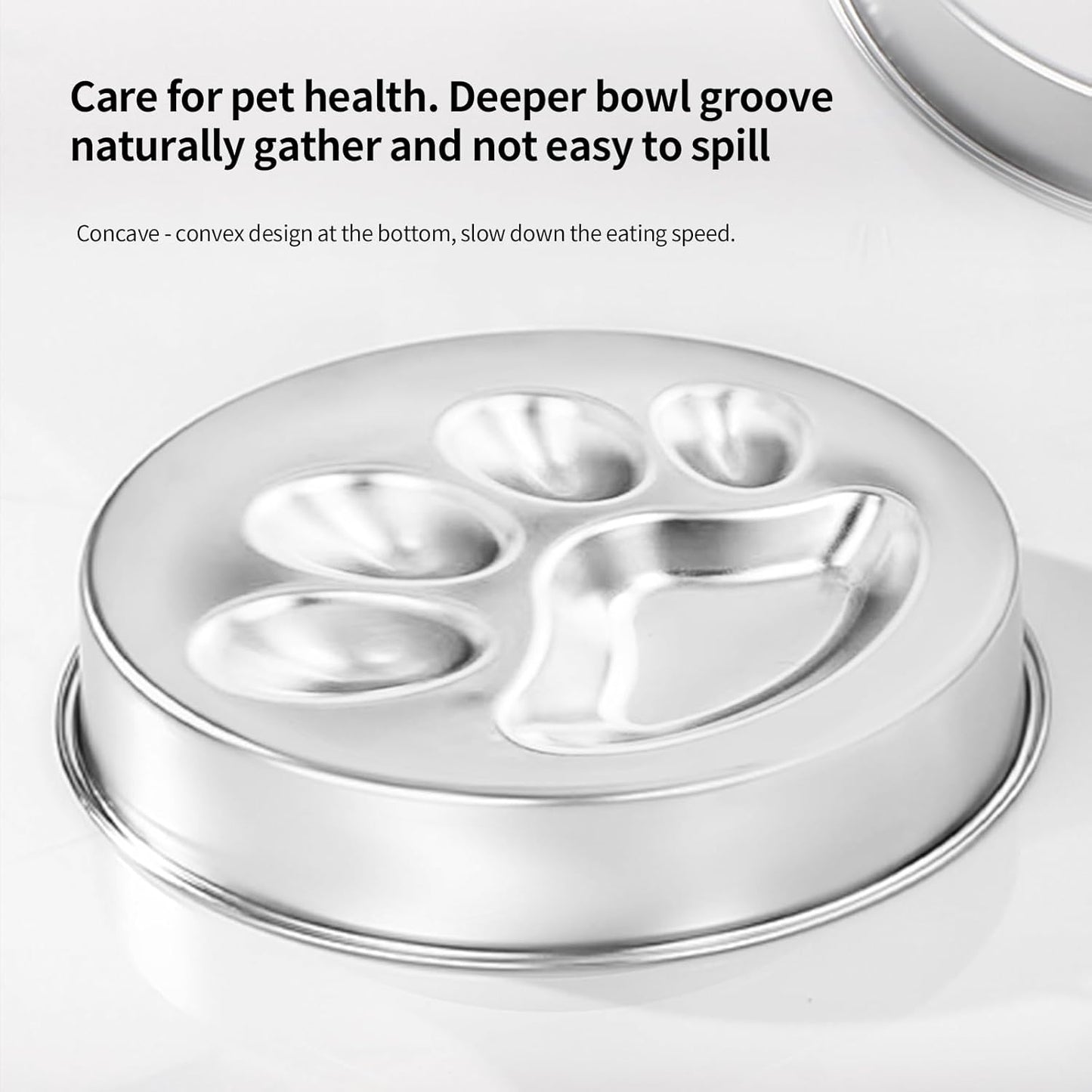 PAKEWAY 304 Stainless Steel Slow Feeder Dog Bowls - Dog Food Bowl, Easy to Clean, Large Capacity, Non-Slip Base Suitable for All Breeds of Dogs.