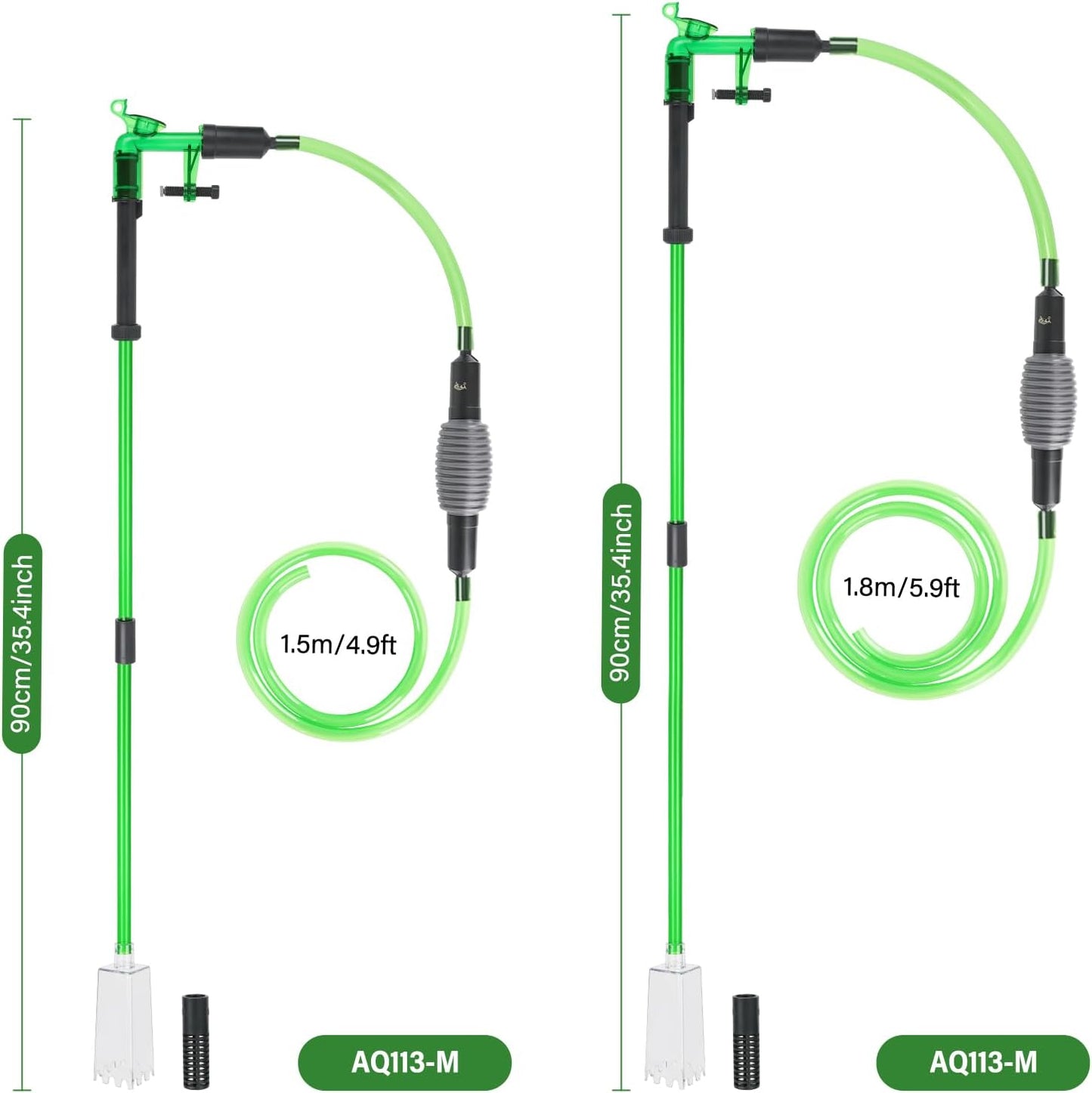 AQQA Aquarium Siphon Gravel Vacuum Fish Tank Cleaner kit,Stress Ball Python Water Changer,Extendable Length and Fixed On Fish Tank,Manually Water Changer Wash Sand S